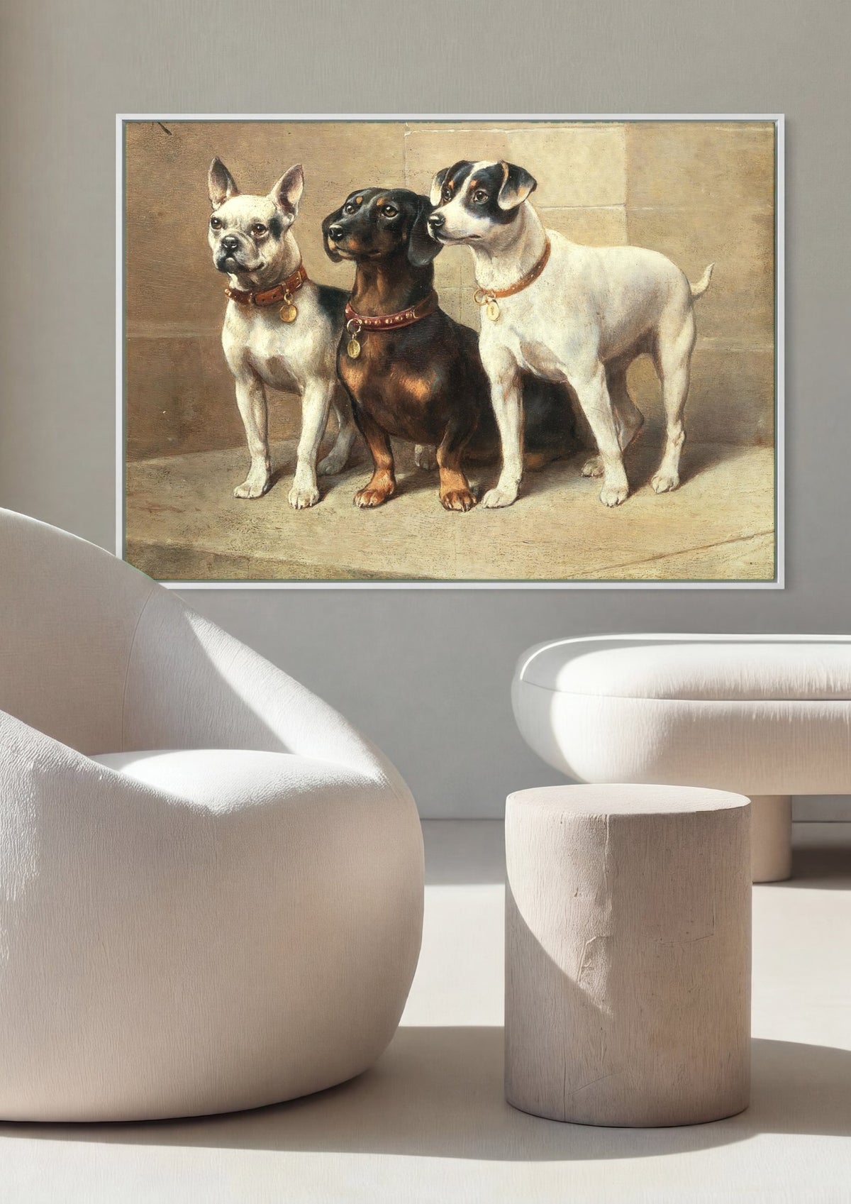 Quadro Decorativo Cães de Companhia - Carl Reichert | quadro emoldurado na parede