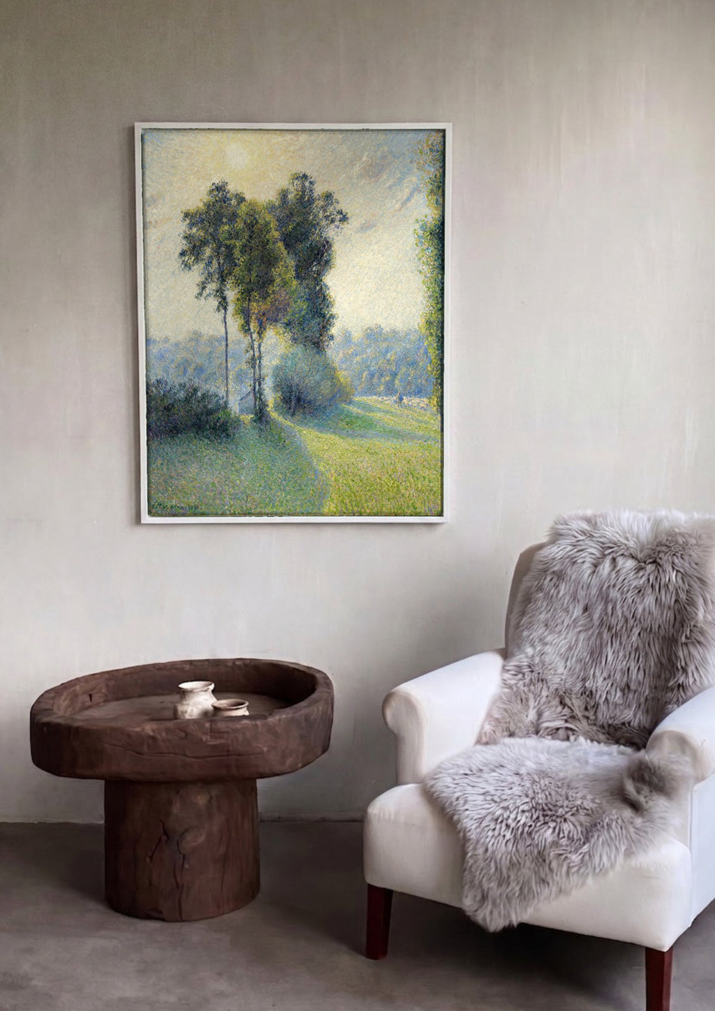 Quadro Decorativo Campo Iluminado - Camille Pissarro | quadro emoldurado na parede
