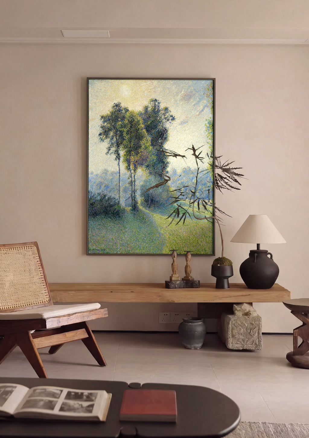 Quadro Decorativo Campo Iluminado - Camille Pissarro | quadro emoldurado na parede