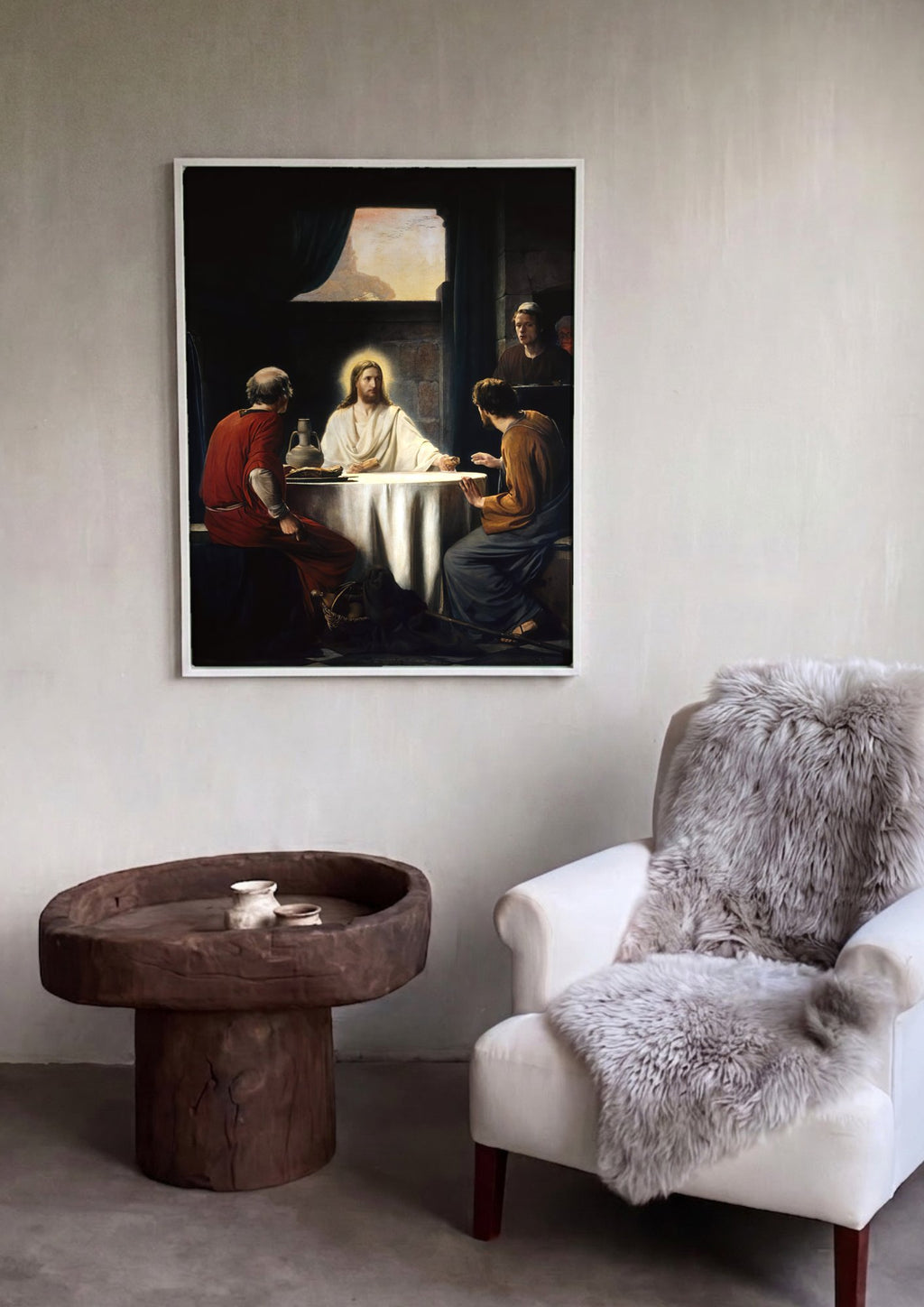 Quadro Decorativo A Ceia em Emaús - Carl Bloch em ambiente decorado