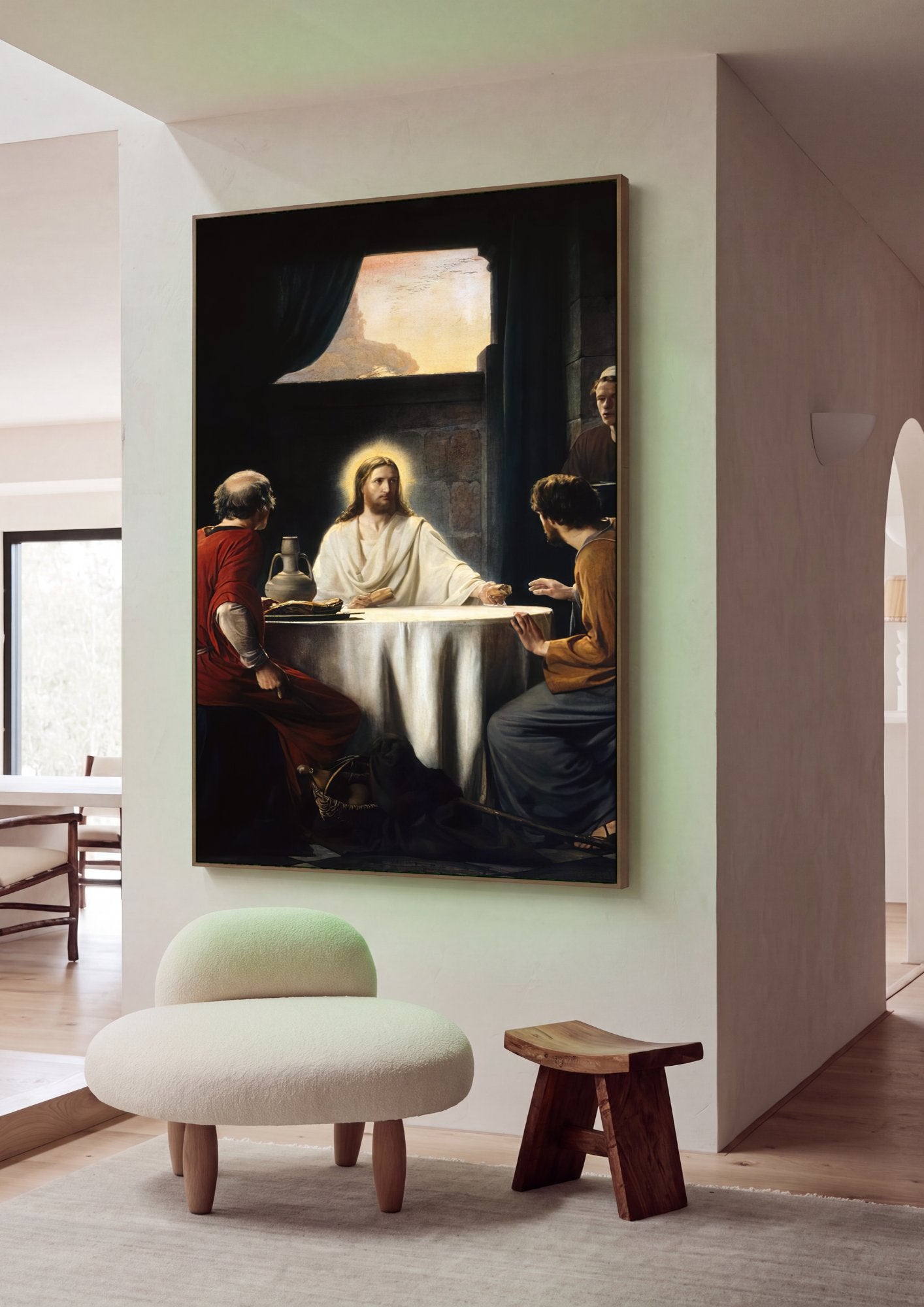 Quadro Decorativo A Ceia em Emaús - Carl Bloch em ambiente decorado