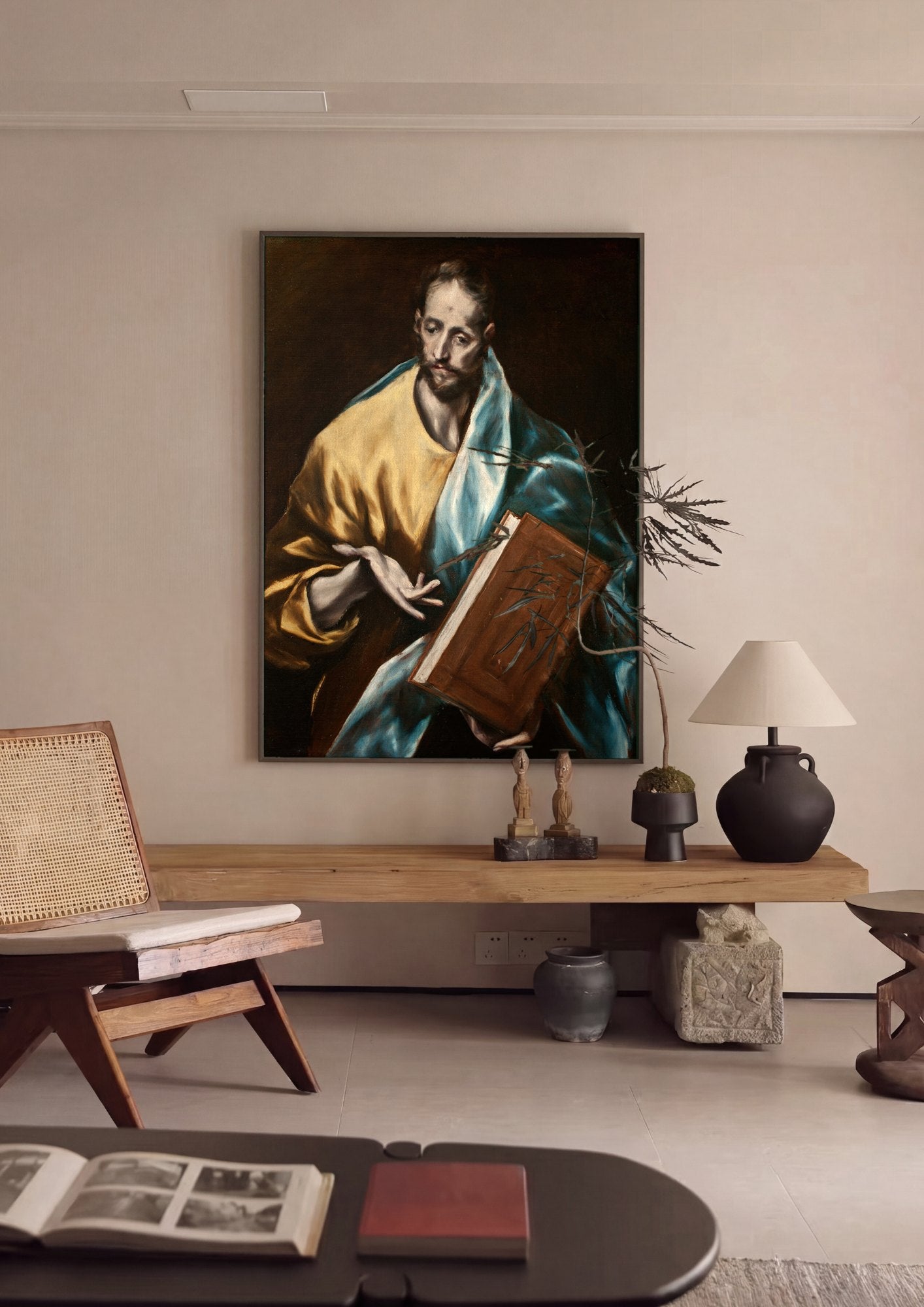 Quadro Decorativo Apóstolo com Livro - El Greco | quadro emoldurado na parede