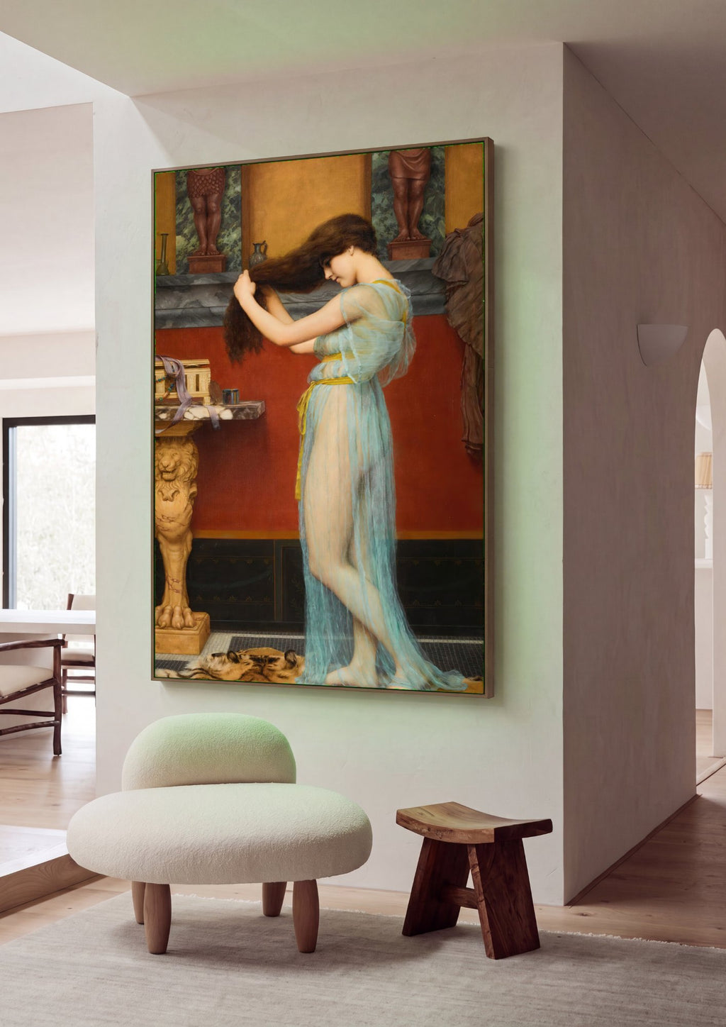 Quadro Decorativo A Penteadeira – John William Godward | quadro emoldurado na parede