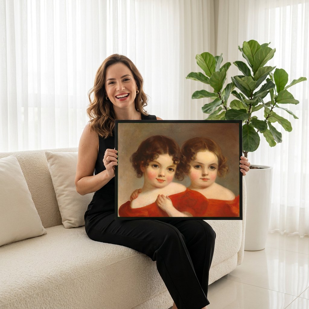Quadro Decorativo 'As Meninas' - Thomas Sully | modelo apresentando o quadro emoldurado