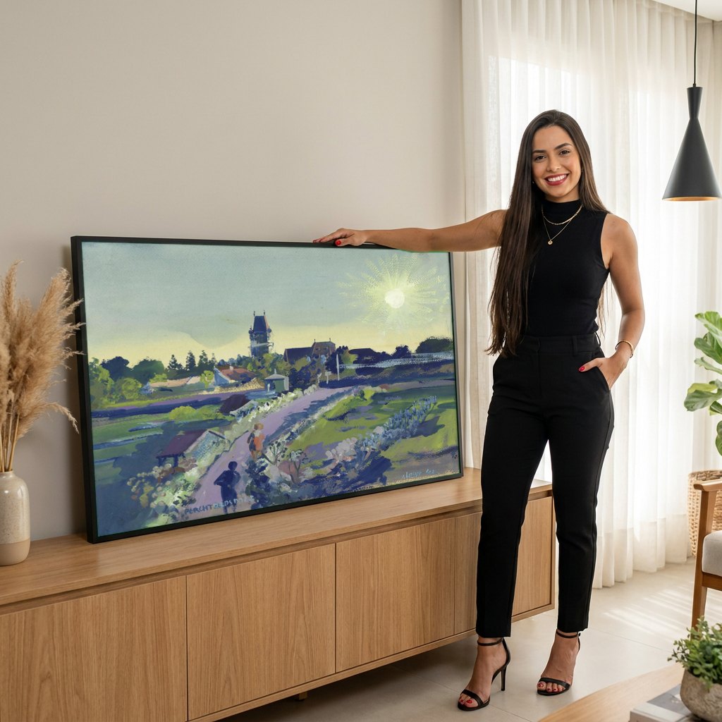 Quadro Decorativo Perchtoldsdorf - Oskar Laske | modelo apresentando o quadro emoldurado