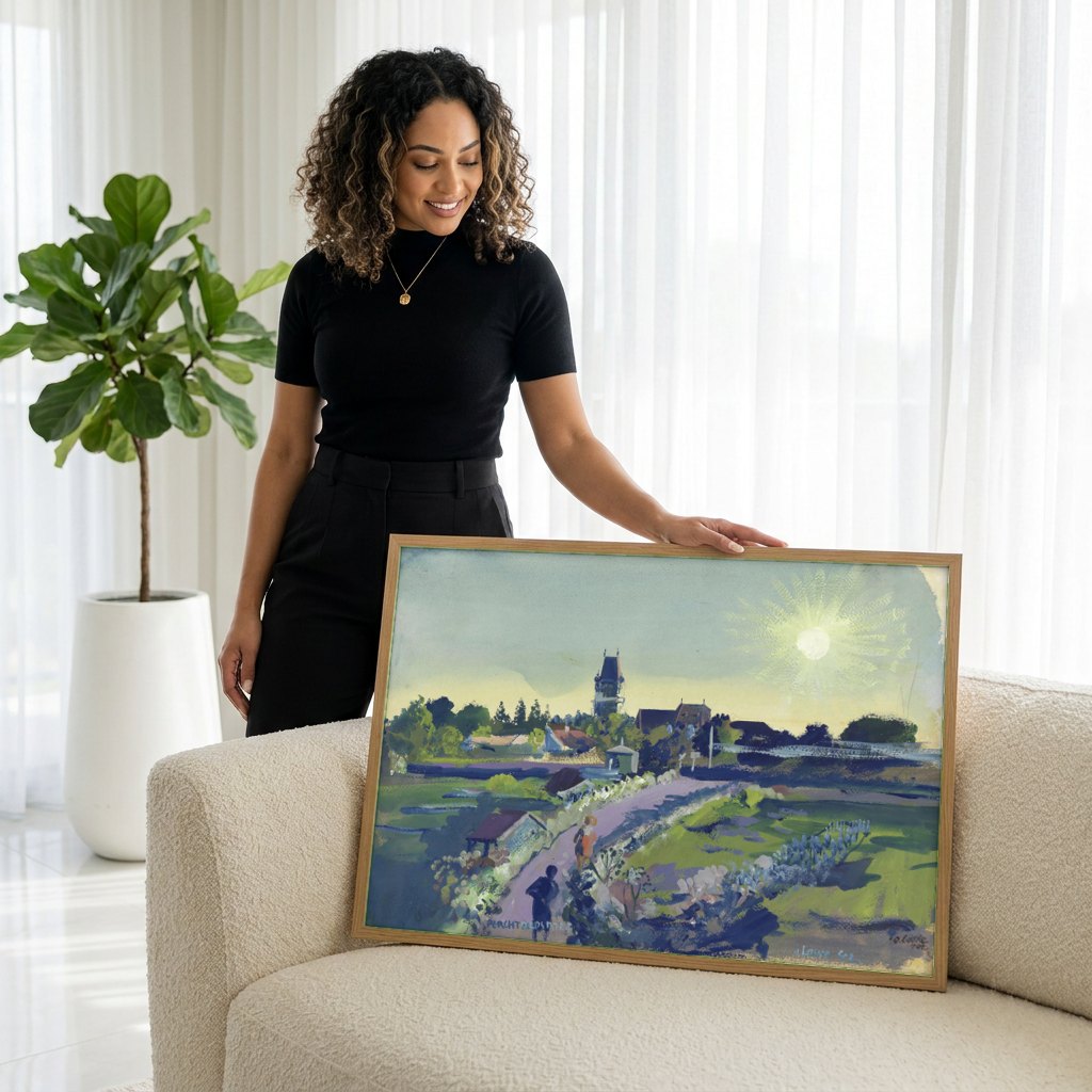 Quadro Decorativo Perchtoldsdorf - Oskar Laske | modelo apresentando o quadro emoldurado