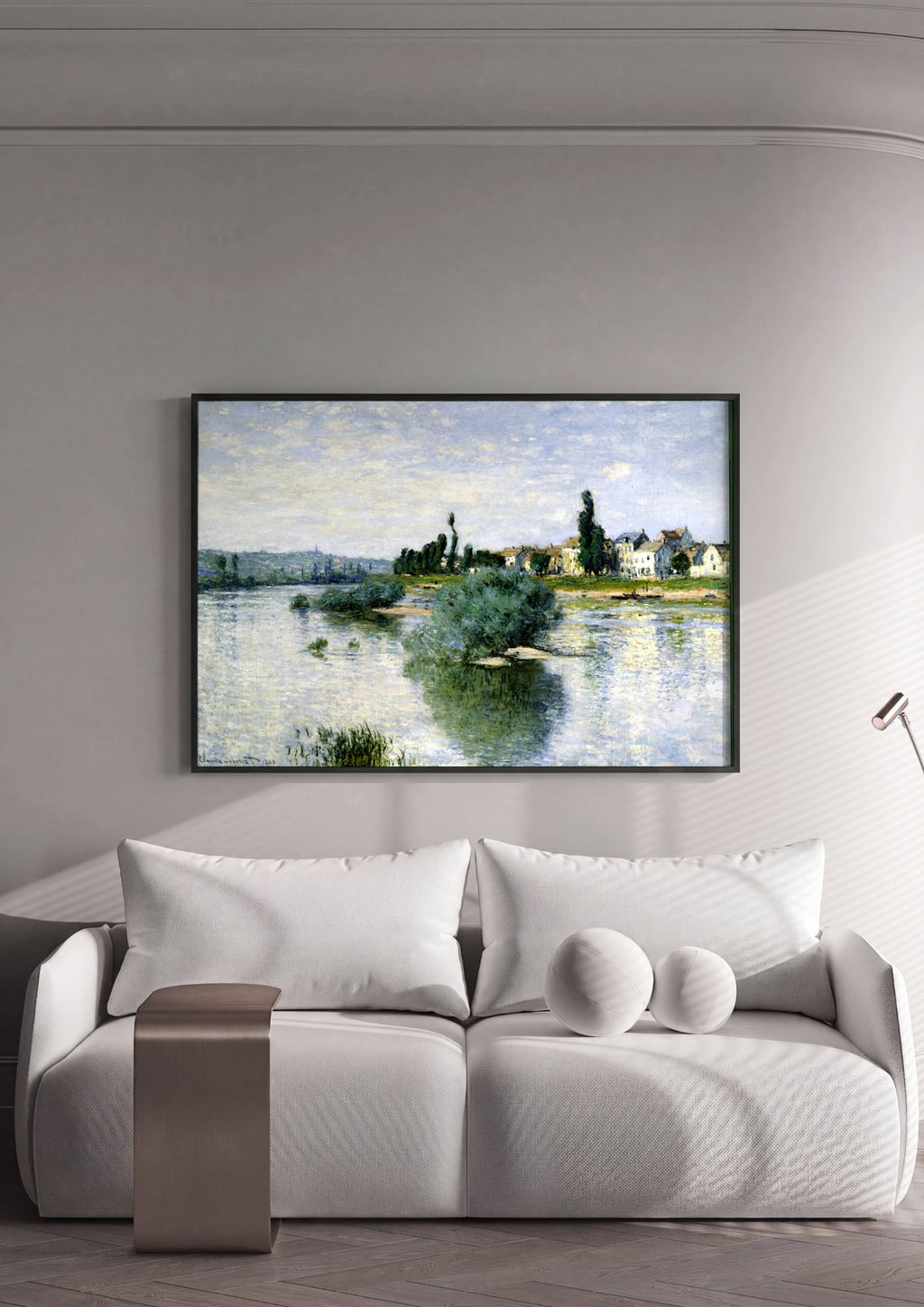 Quadro Decorativo A Sena em Argenteuil - Claude Monet em ambiente decorado