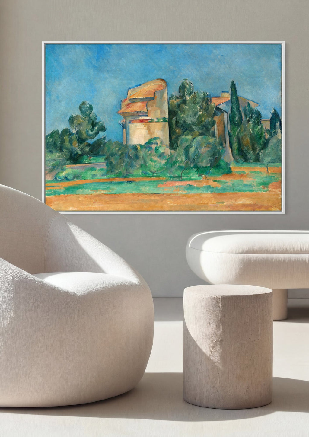 Quadro Decorativo Campo Provençal - Paul Cézanne em ambiente decorado