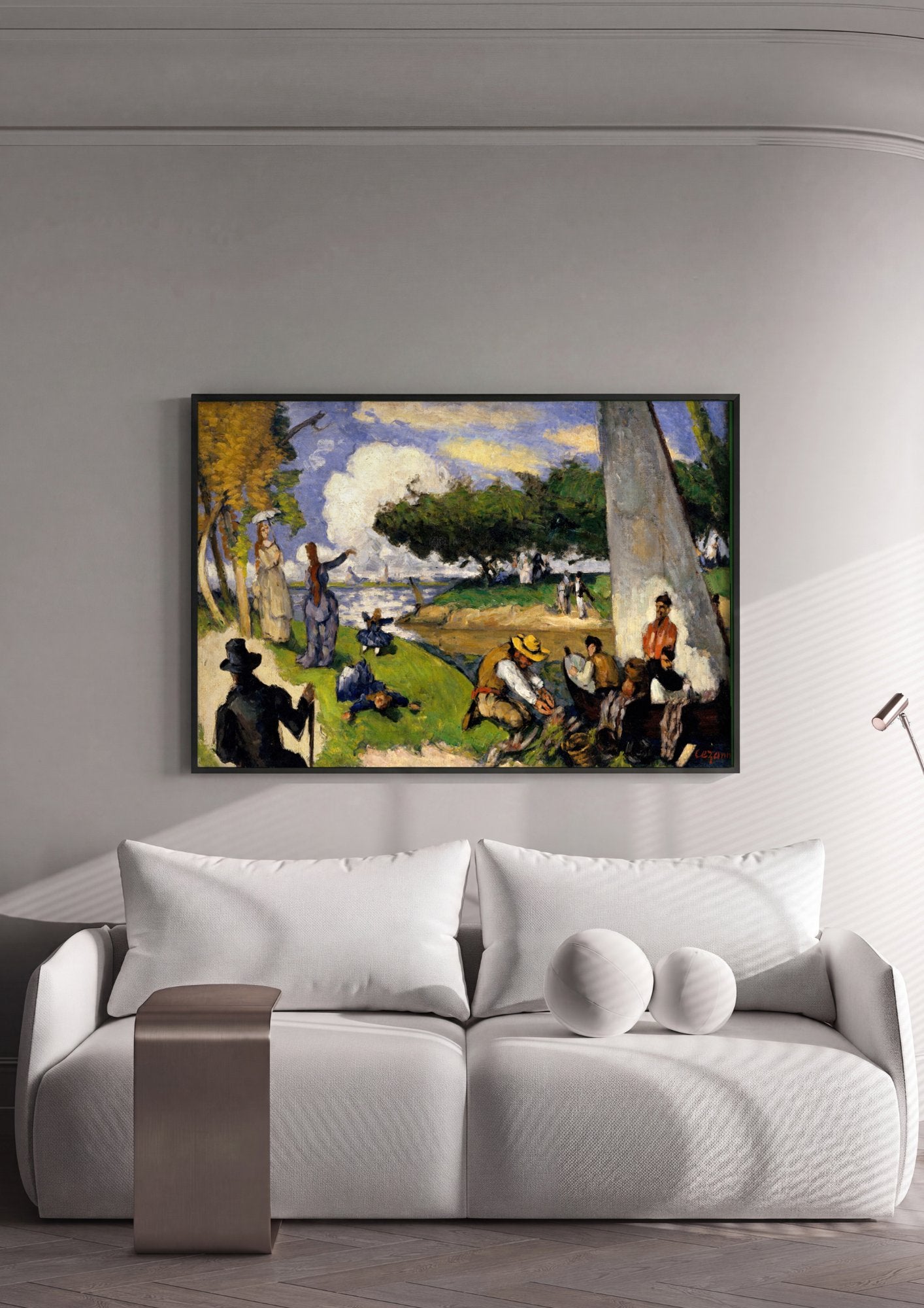 Quadro Decorativo A Margem do Rio - Paul Cézanne em ambiente decorado
