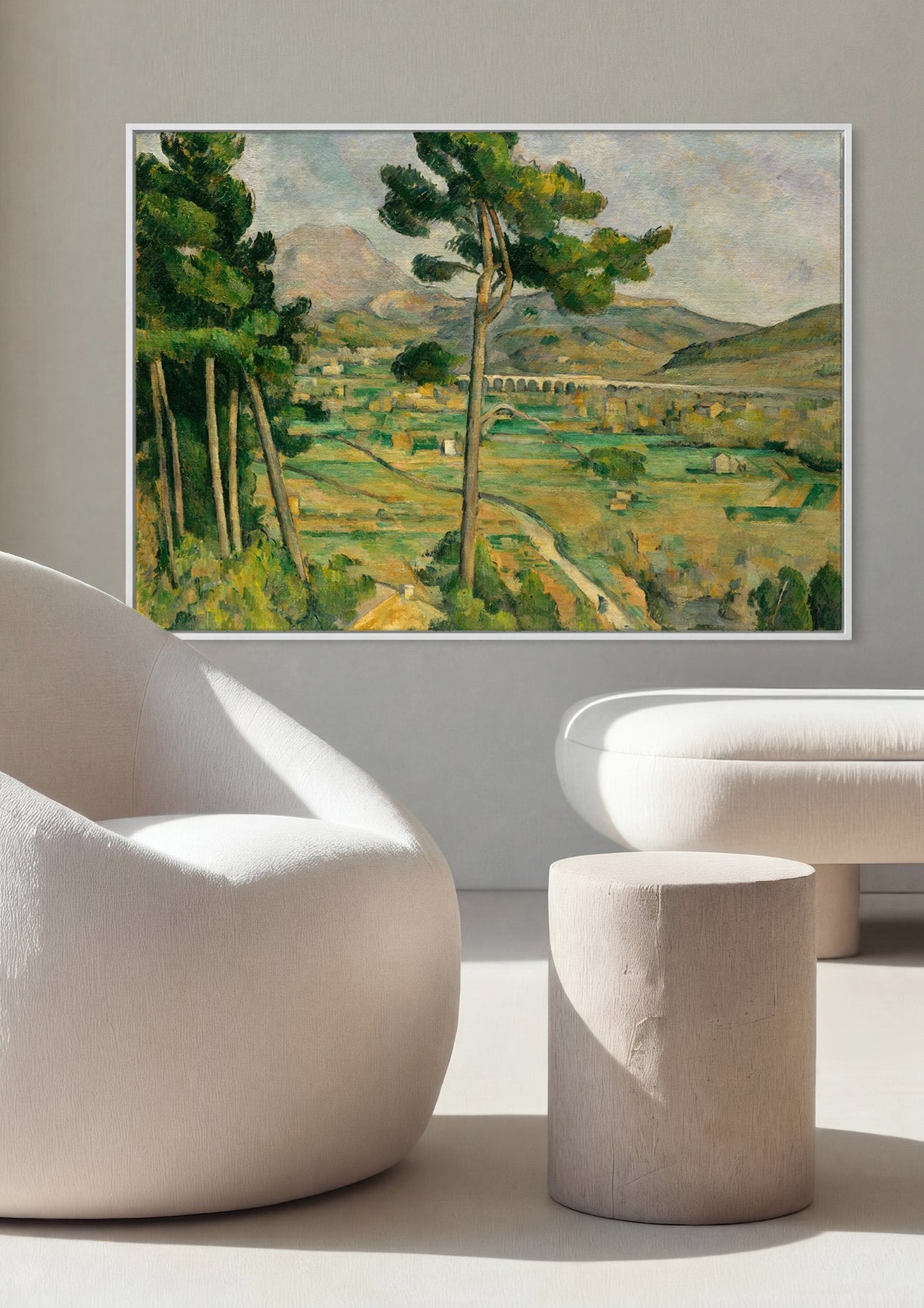 Quadro Decorativo Campo Provençal - Paul Cézanne em ambiente decorado