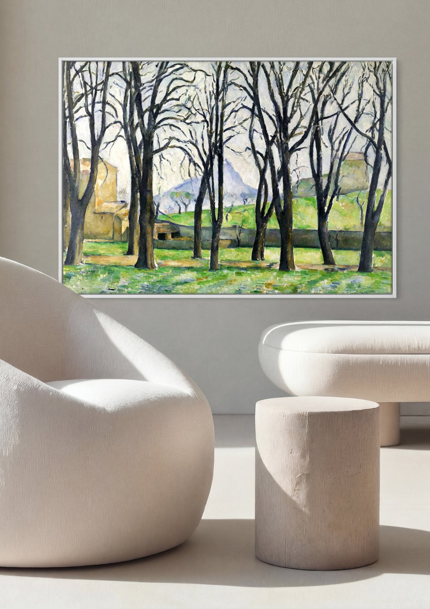 Quadro Decorativo Árvores e Casas - Paul Cézanne em ambiente decorado