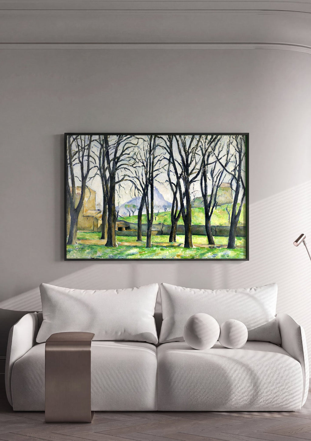 Quadro Decorativo Árvores e Casas - Paul Cézanne em ambiente decorado