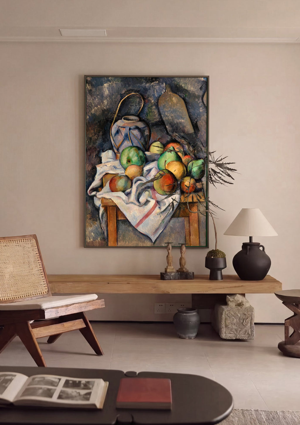 Quadro Decorativo Cesto de Frutas - Paul Cézanne em ambiente decorado