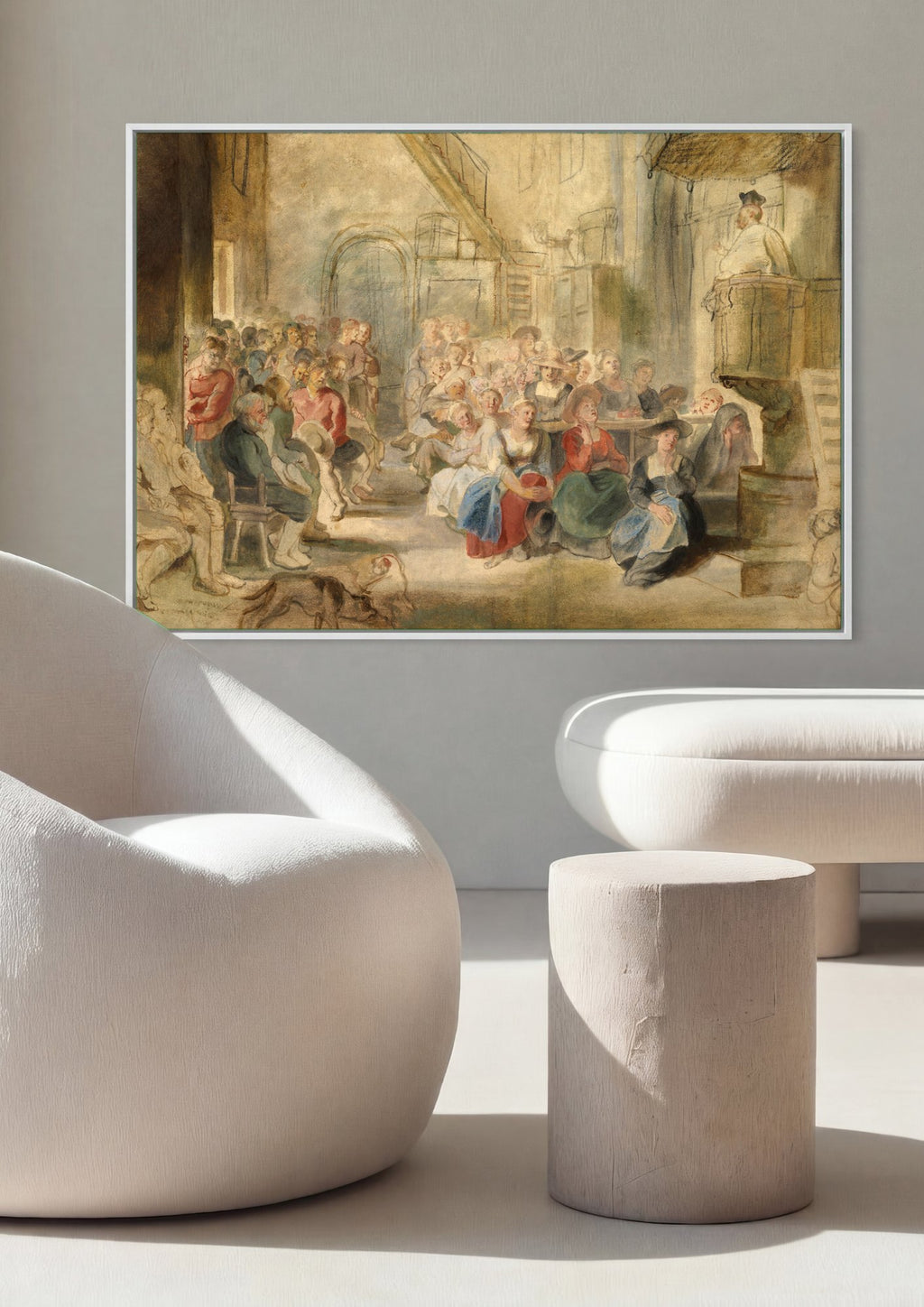 Quadro Decorativo A Pregação – Peter Paul Rubens | quadro emoldurado na parede
