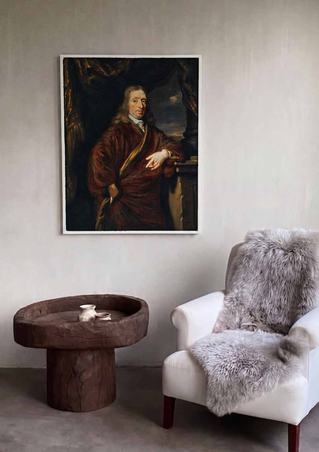 Quadro Decorativo Retrato de Homem - Nicolaes Maes | quadro emoldurado na parede