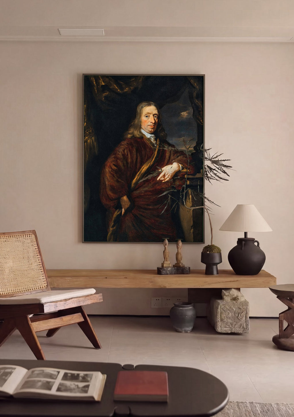 Quadro Decorativo Retrato de Homem - Nicolaes Maes | quadro emoldurado na parede