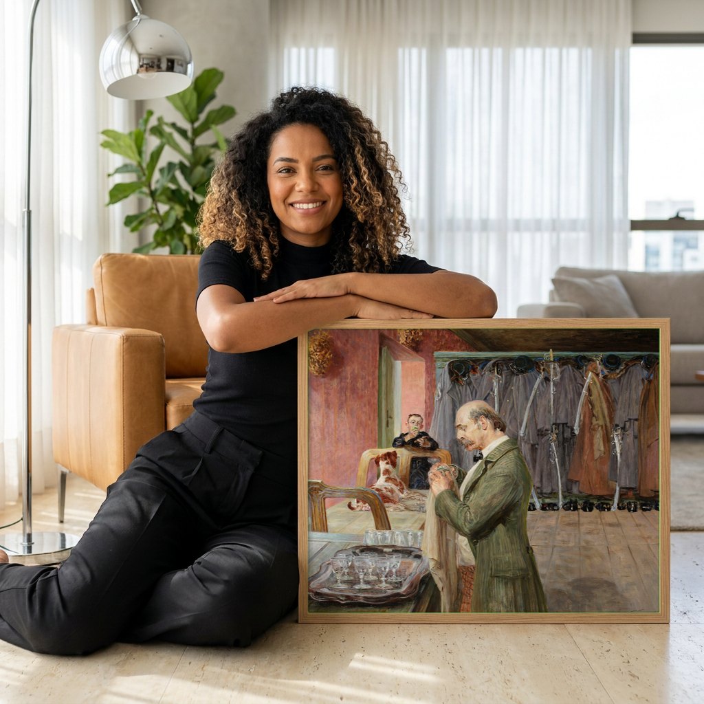 Quadro Decorativo A Preparação - Jacek Malczewski | modelo apresentando o quadro emoldurado