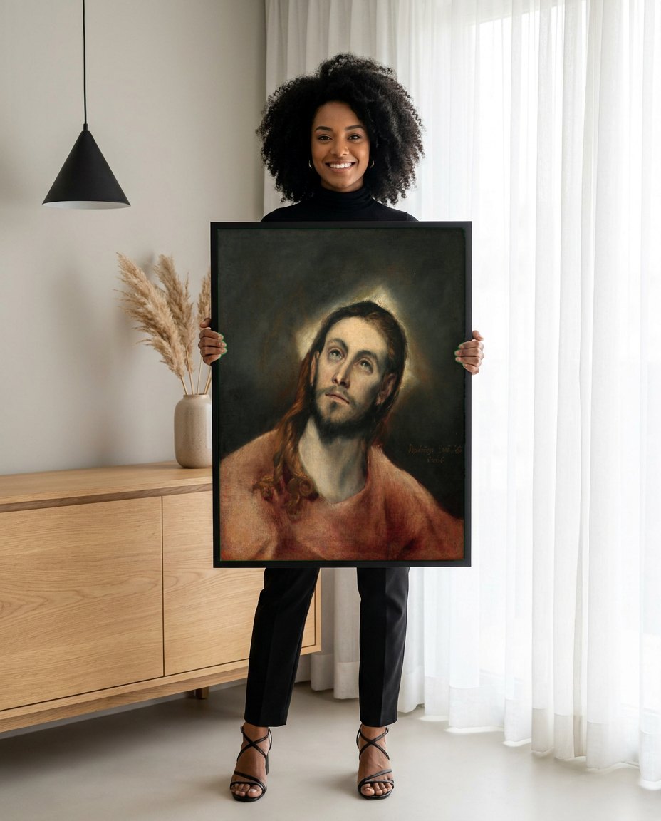 Quadro Decorativo Cristo de El Greco - El Greco | modelo apresentando o quadro emoldurado