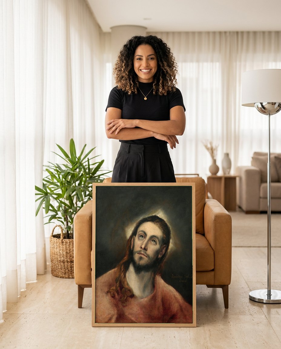 Quadro Decorativo Cristo de El Greco - El Greco | modelo apresentando o quadro emoldurado