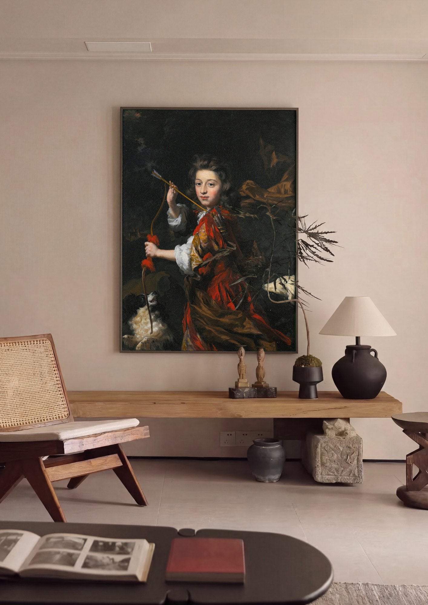 Quadro Decorativo Criança Caçadora - Nicolaes Maes | quadro emoldurado na parede