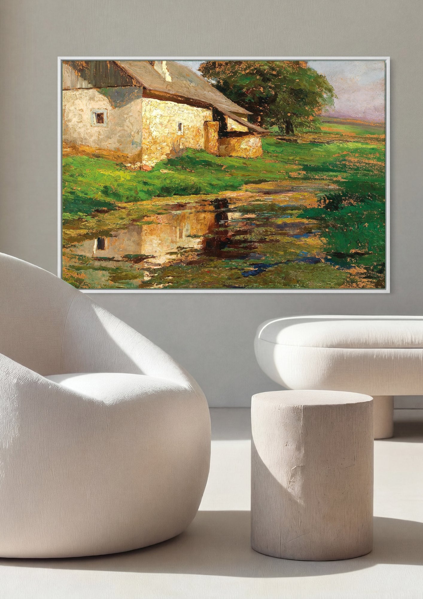 Quadro Decorativo Casa à Beira D'água - Olga Wisinger-Florian | quadro emoldurado na parede