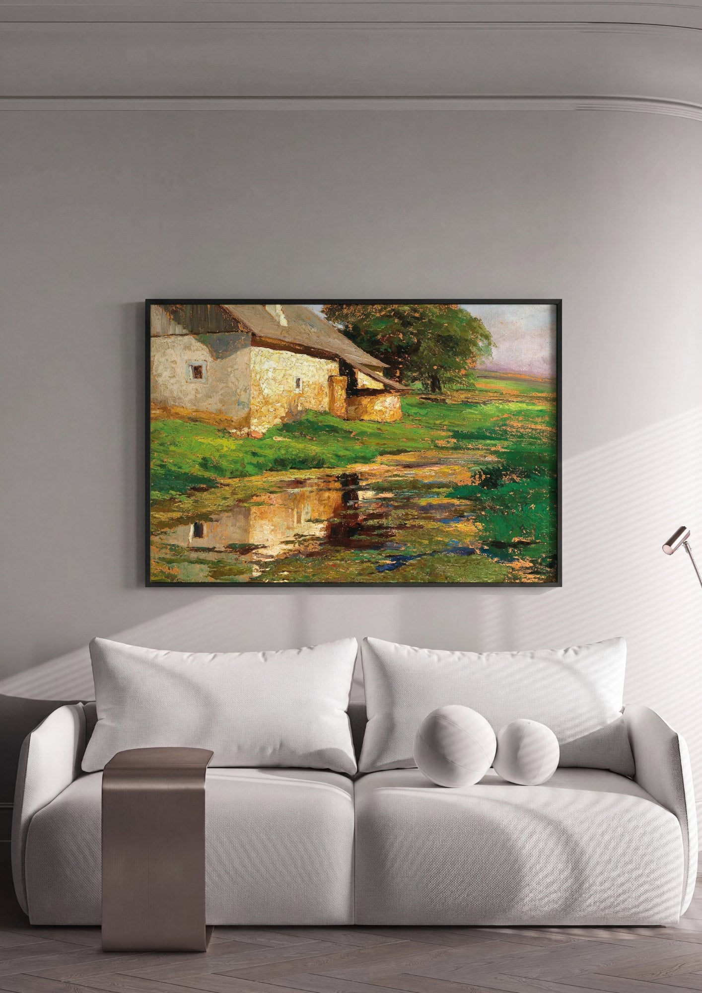 Quadro Decorativo Casa à Beira D'água - Olga Wisinger-Florian | quadro emoldurado na parede