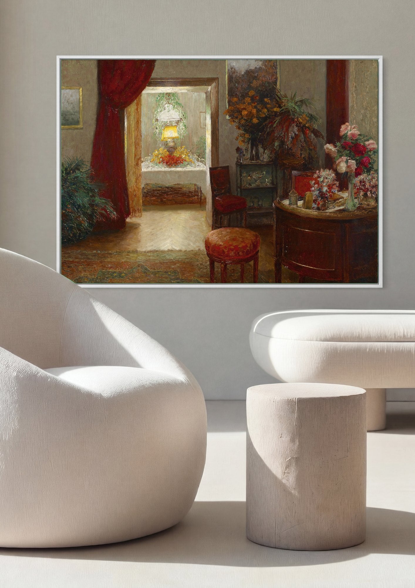 Quadro Decorativo Interior com Flores - Olga Wisinger-Florian | quadro emoldurado na parede