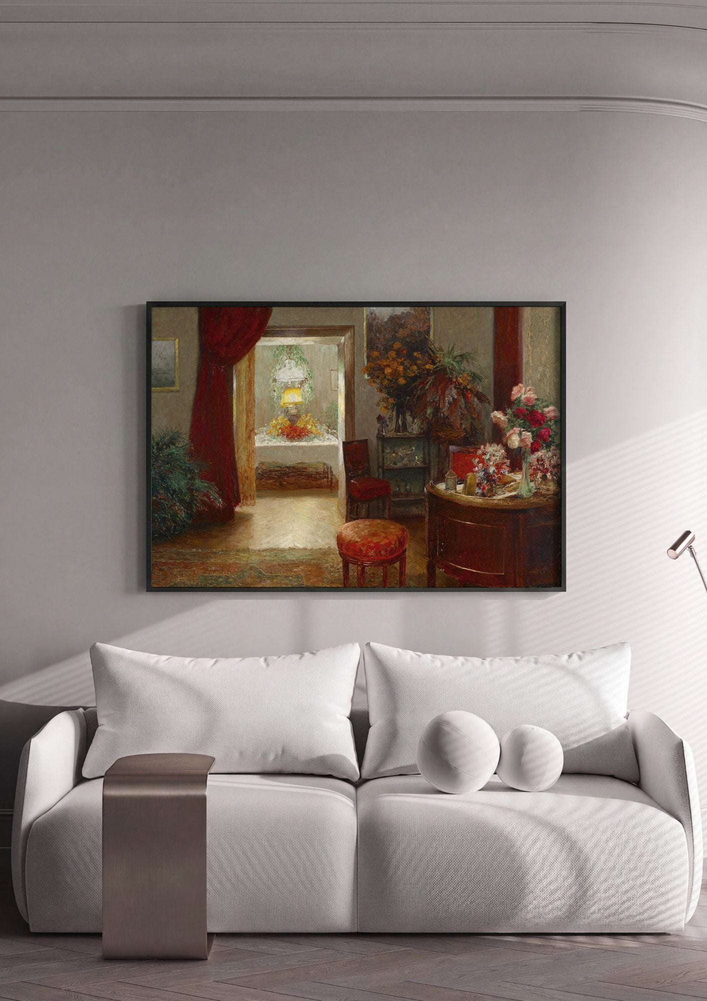 Quadro Decorativo Interior com Flores - Olga Wisinger-Florian | quadro emoldurado na parede