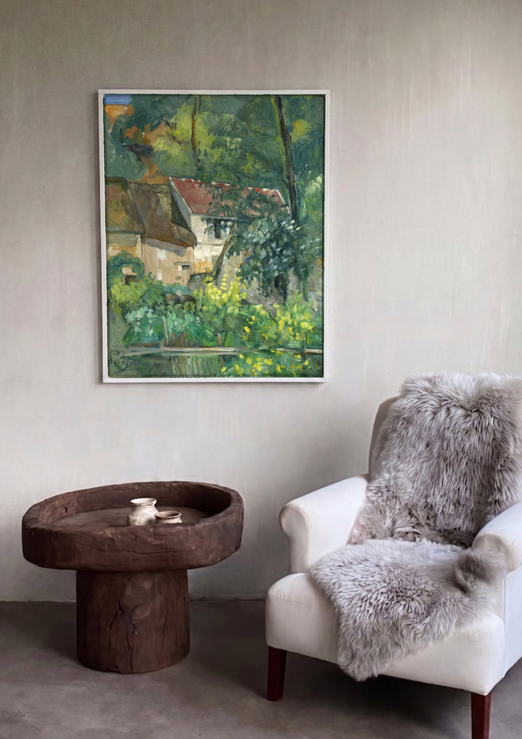 Quadro Decorativo A Casa e a Árvore - Paul Cézanne | quadro emoldurado na parede