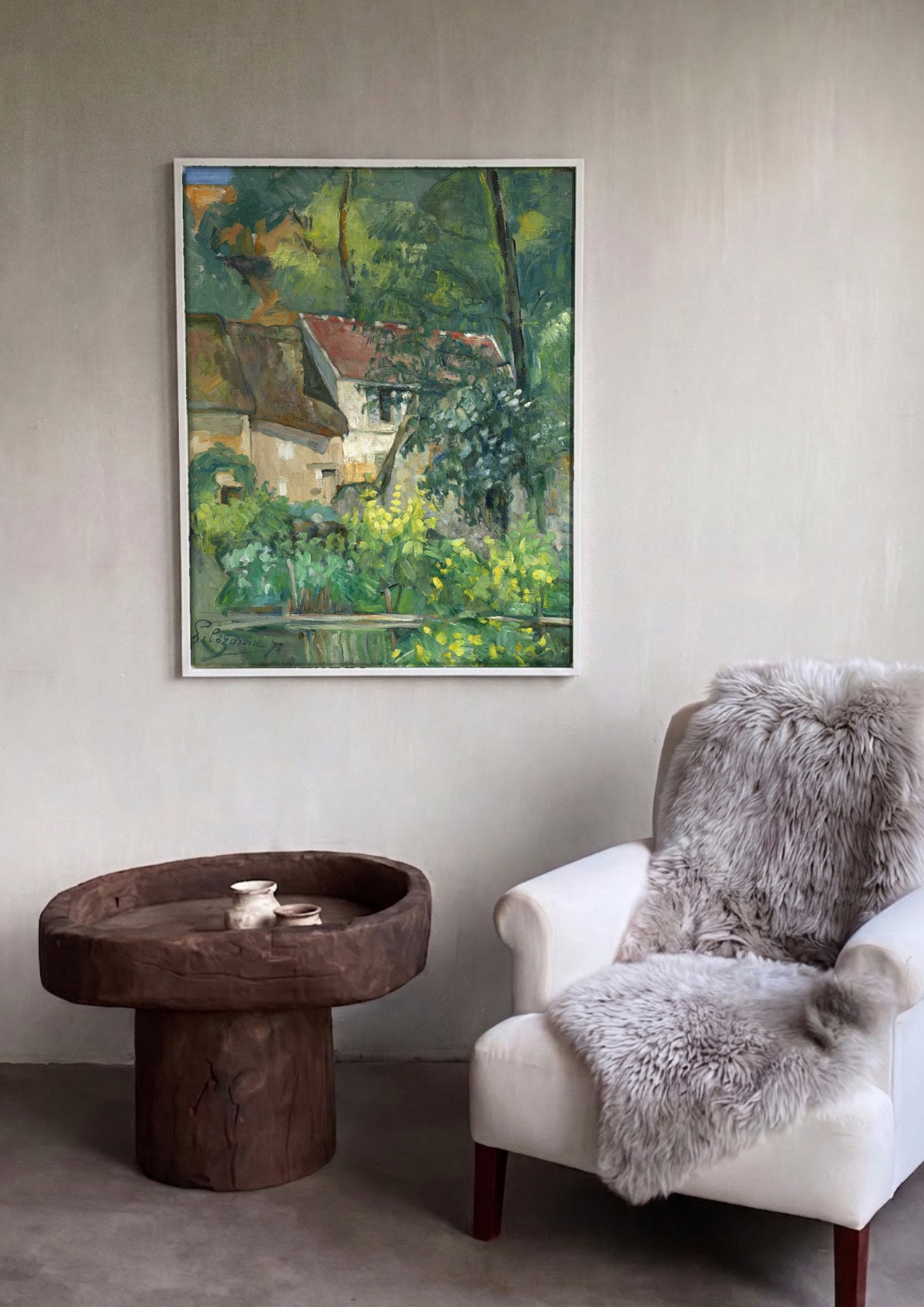 Quadro Decorativo A Casa e a Árvore - Paul Cézanne | quadro emoldurado na parede