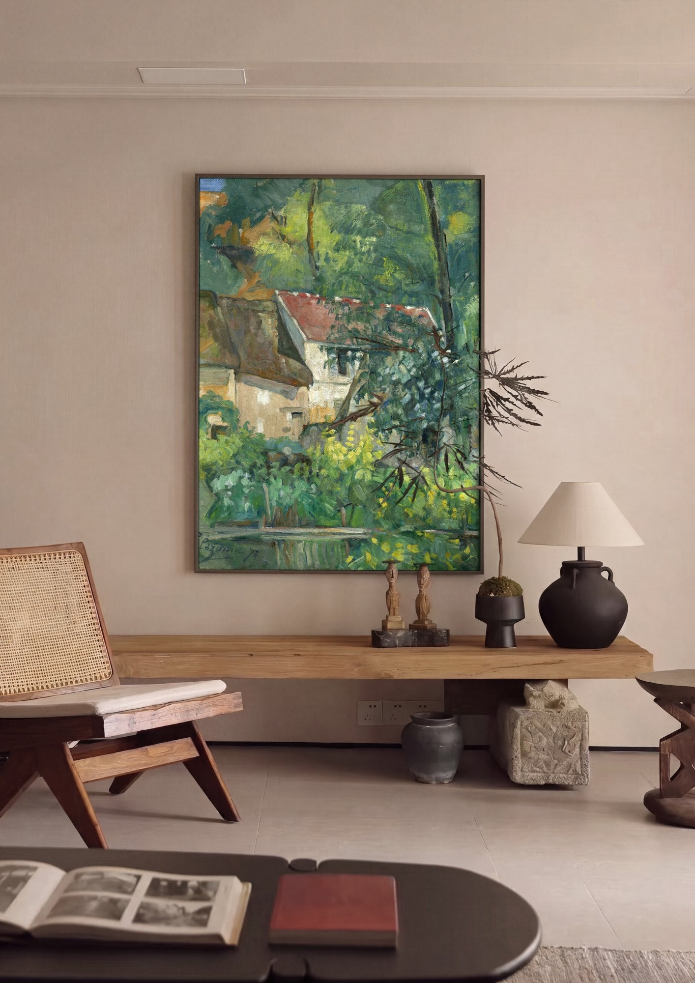 Quadro Decorativo A Casa e a Árvore - Paul Cézanne | quadro emoldurado na parede