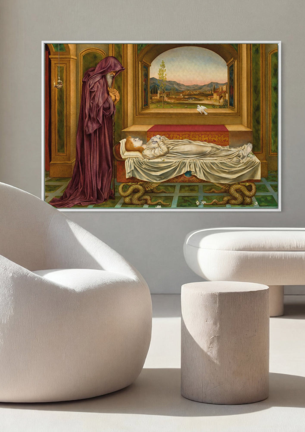 Quadro Decorativo A Morte do Dragão - Evelyn De Morgan | quadro emoldurado na parede