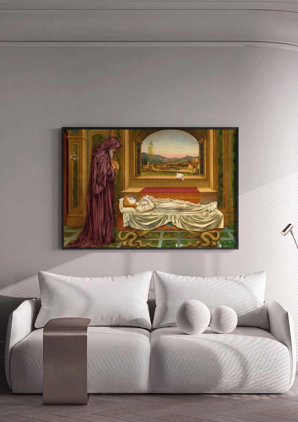 Quadro Decorativo A Morte do Dragão - Evelyn De Morgan | quadro emoldurado na parede