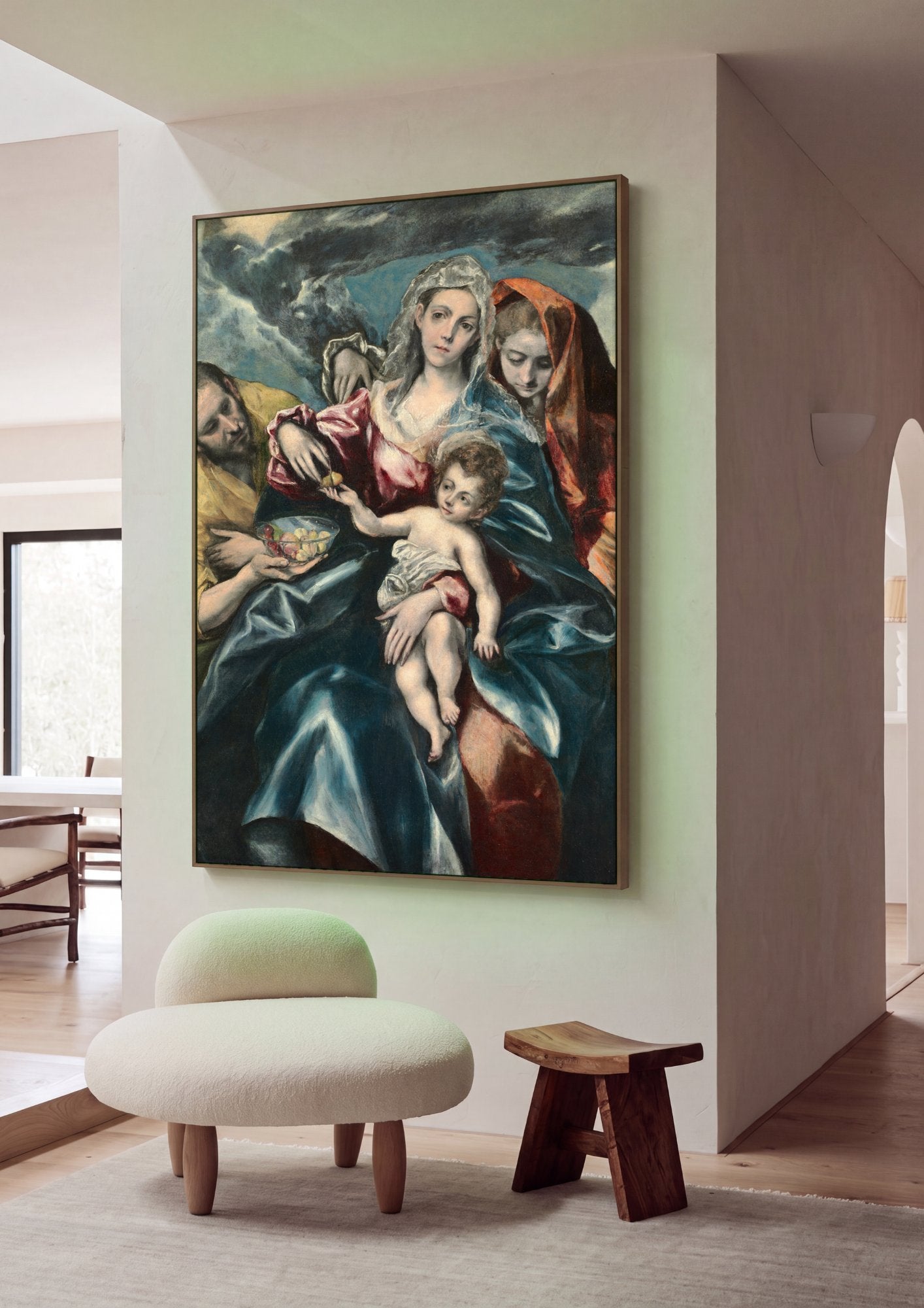 Quadro Decorativo A Sagrada Família – El Greco em ambiente decorado