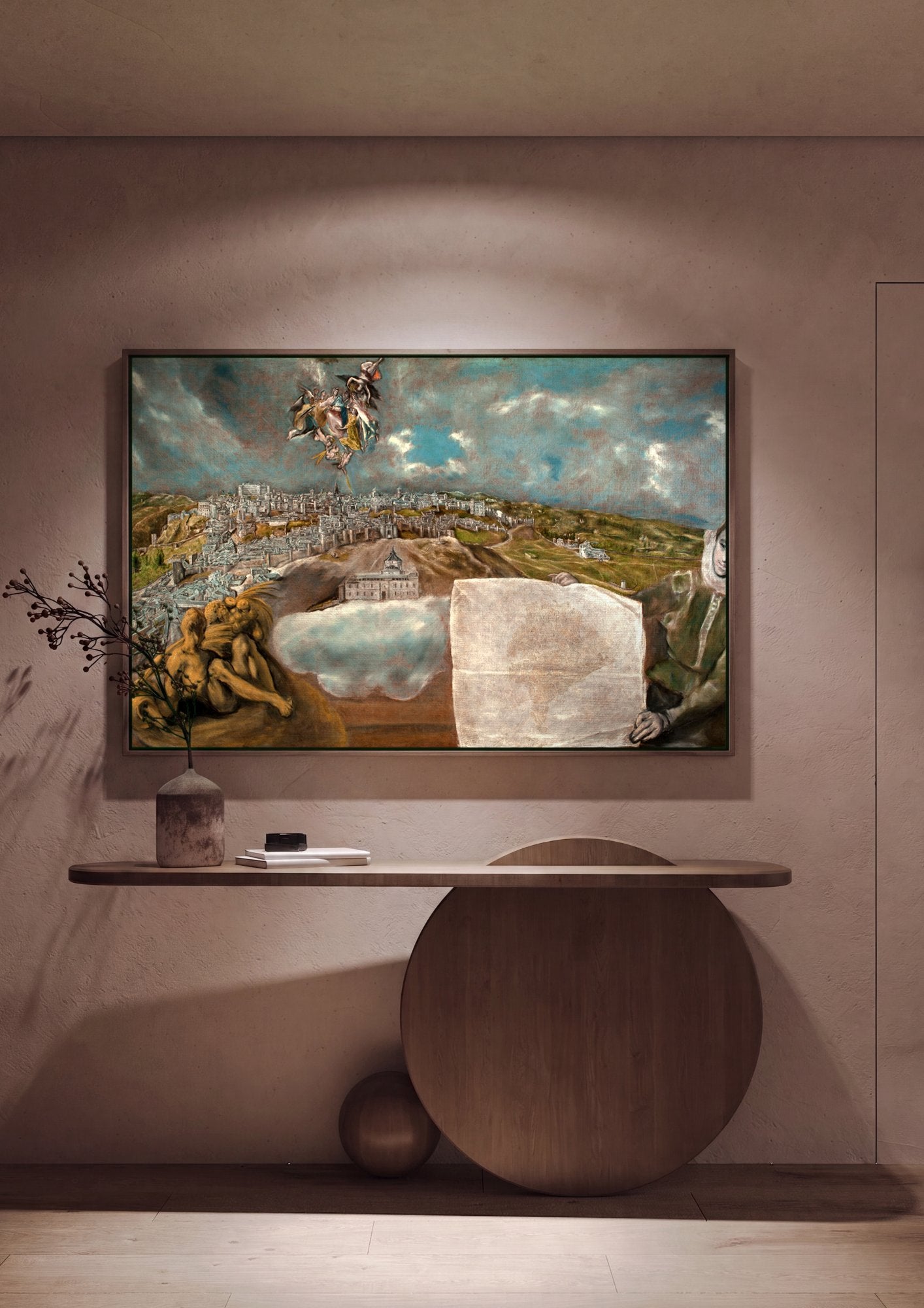 Quadro Decorativo A Vista de Toledo - El Greco em ambiente decorado