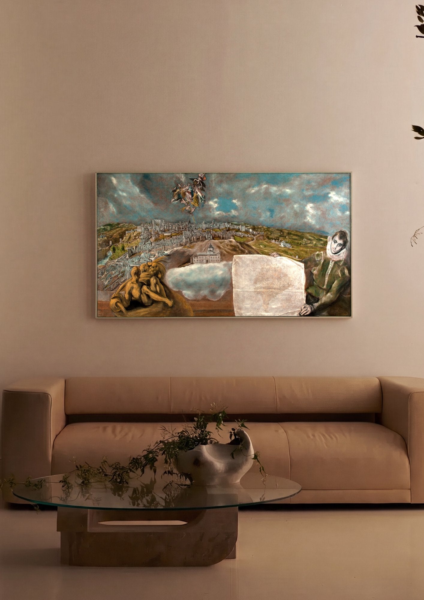 Quadro Decorativo A Vista de Toledo - El Greco em ambiente decorado