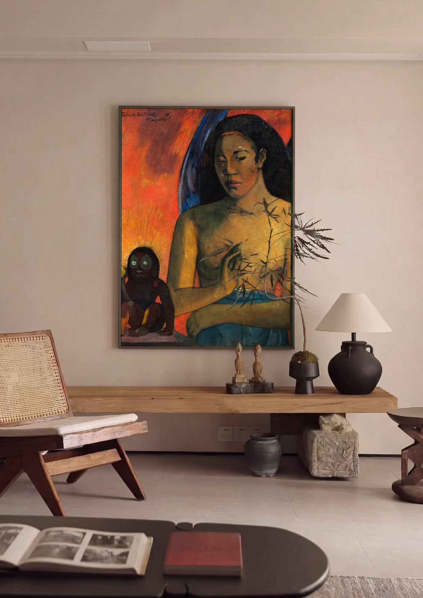 Quadro Decorativo Poèmes Barbares - Paul Gauguin em ambiente decorado