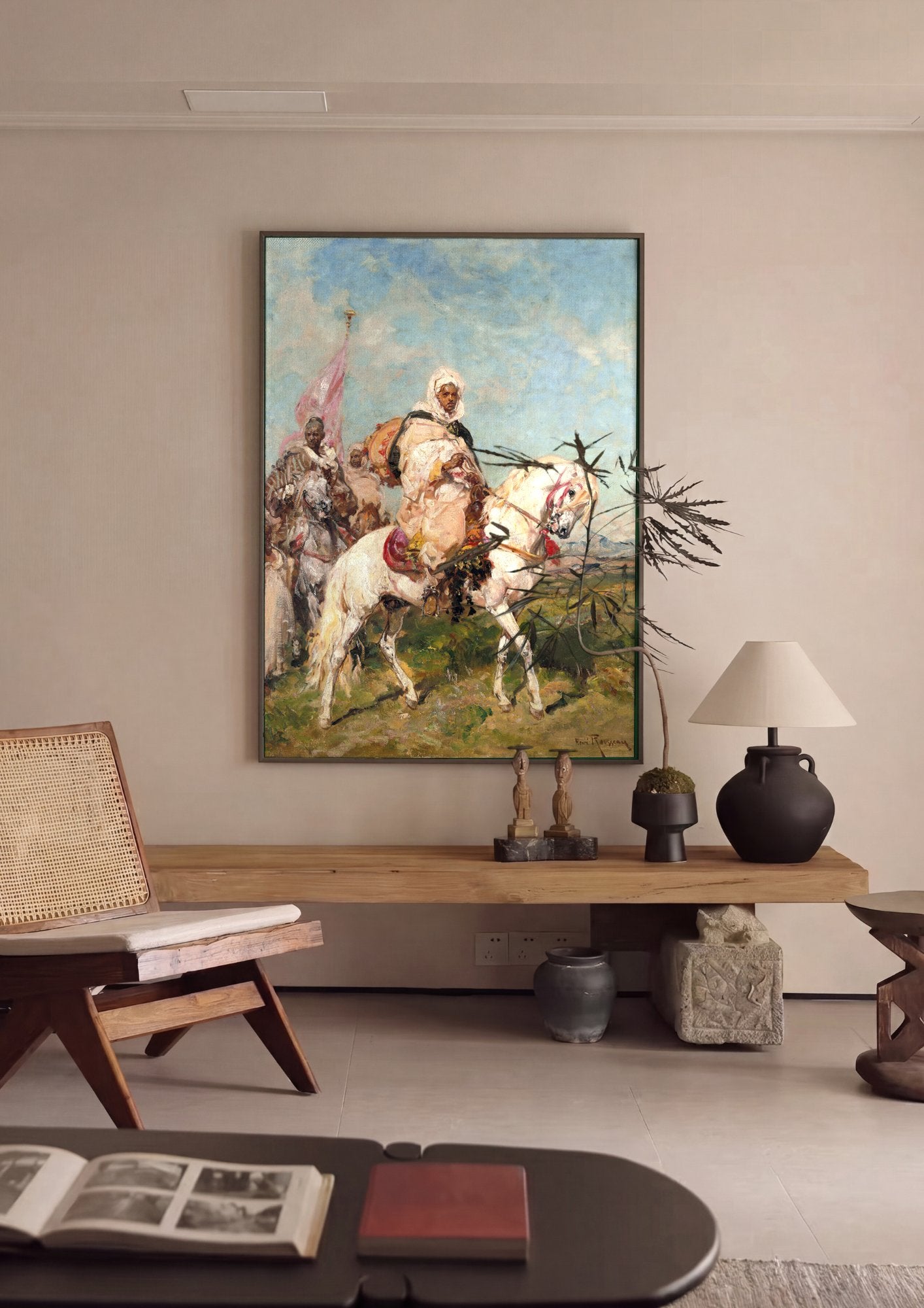 Quadro Decorativo A Cavalgada Oriental - Henri Rousseau em ambiente decorado