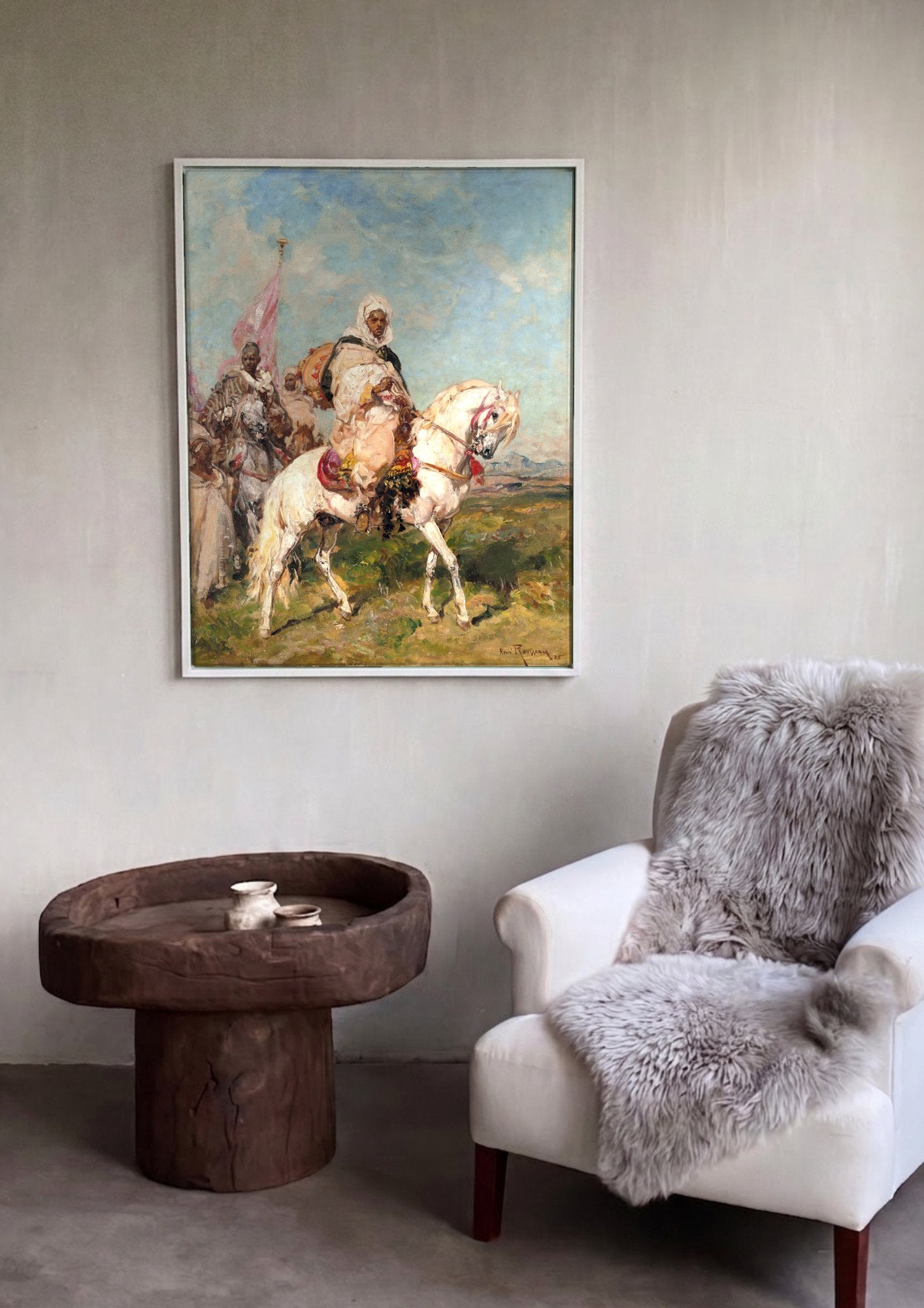 Quadro Decorativo A Cavalgada Oriental - Henri Rousseau em ambiente decorado