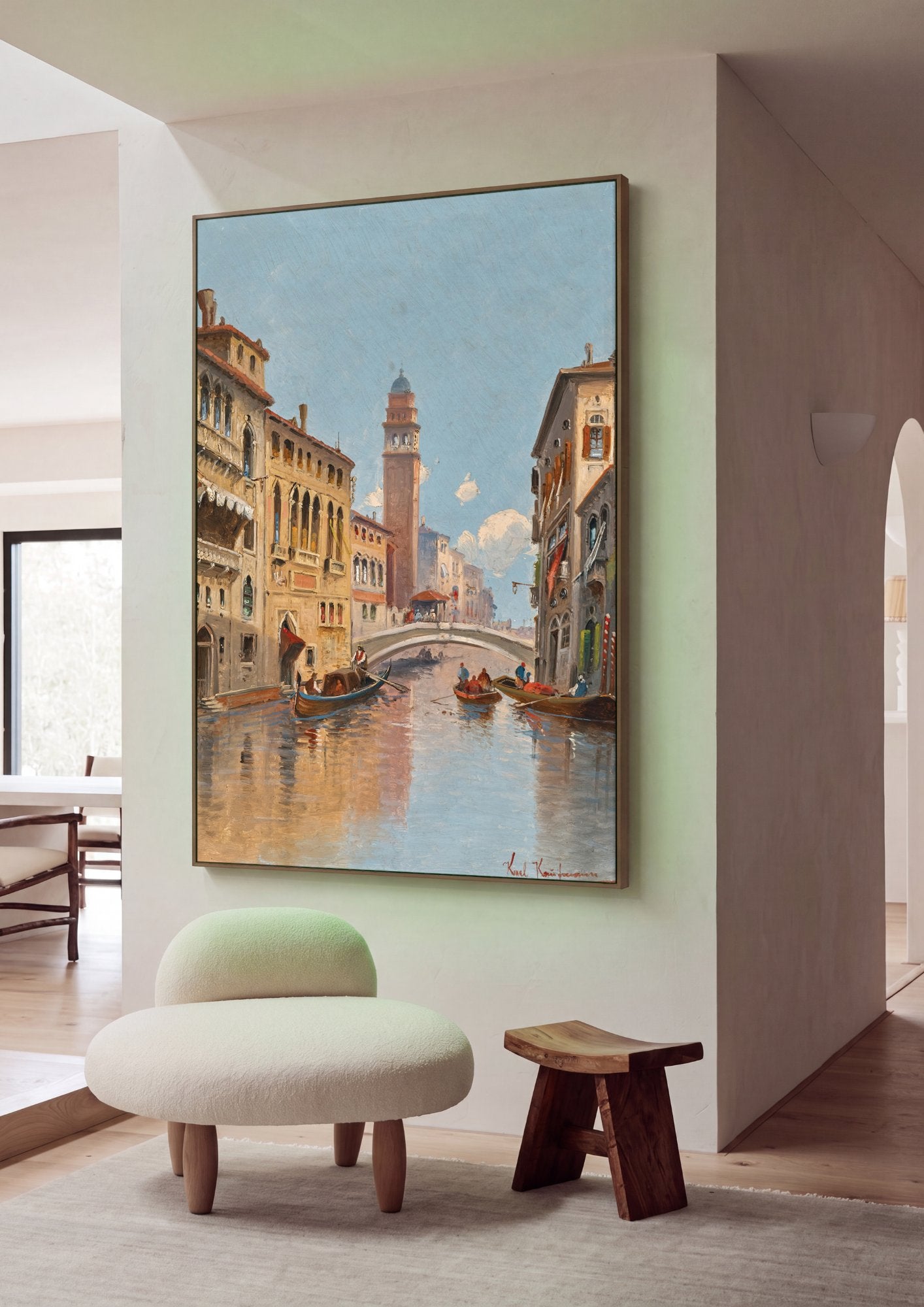 Quadro Decorativo Canal de Veneza - Karl Kaufmann em ambiente decorado