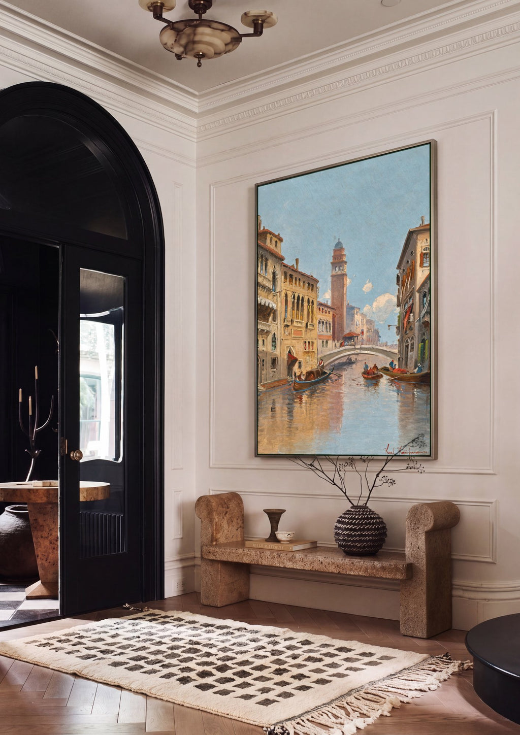 Quadro Decorativo Canal de Veneza - Karl Kaufmann em ambiente decorado