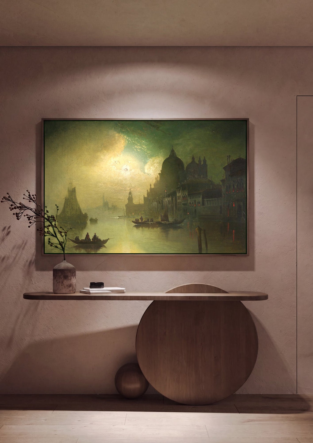 Quadro Decorativo Noite em Veneza - Karl Kaufmann em ambiente decorado
