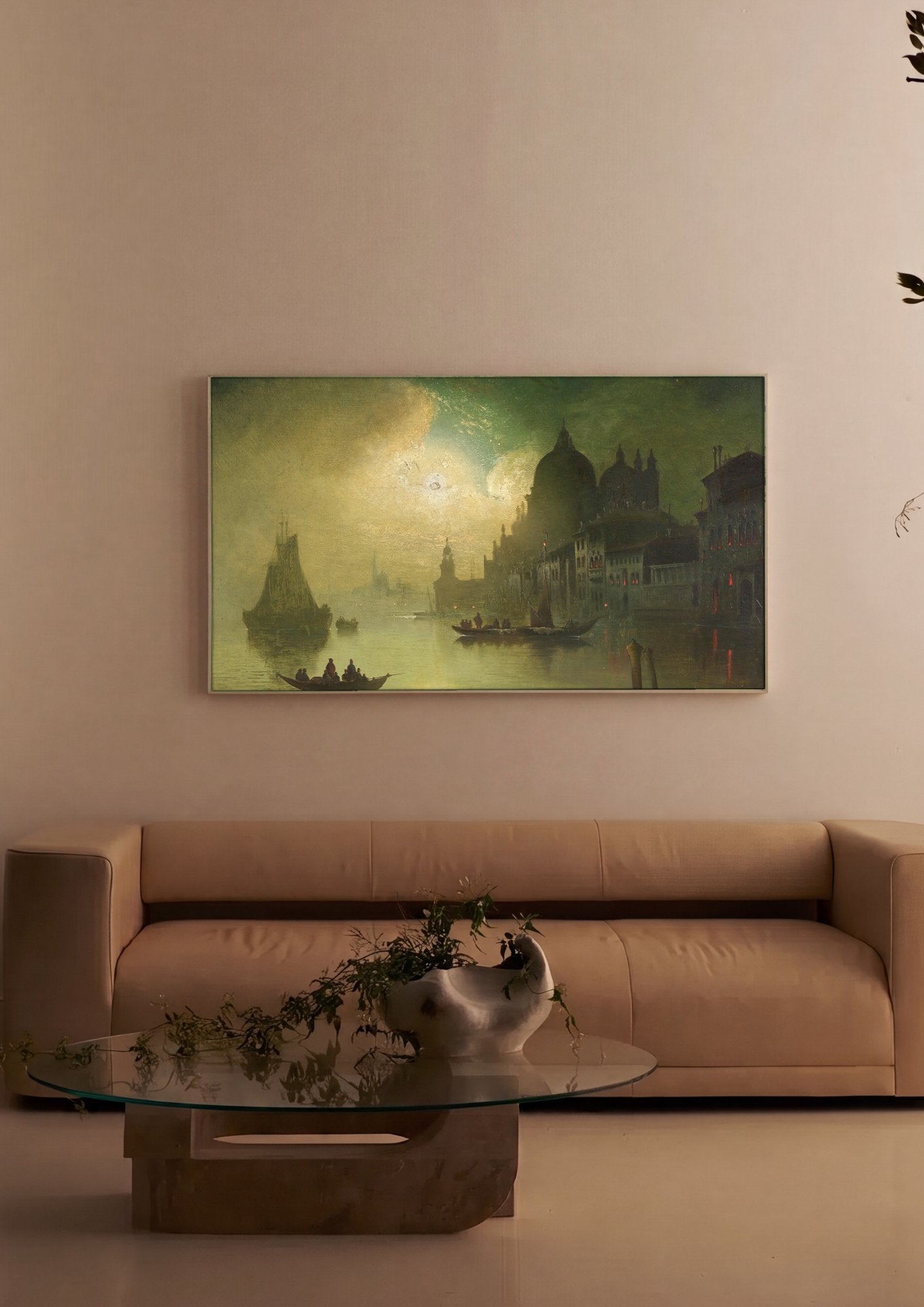 Quadro Decorativo Noite em Veneza - Karl Kaufmann em ambiente decorado