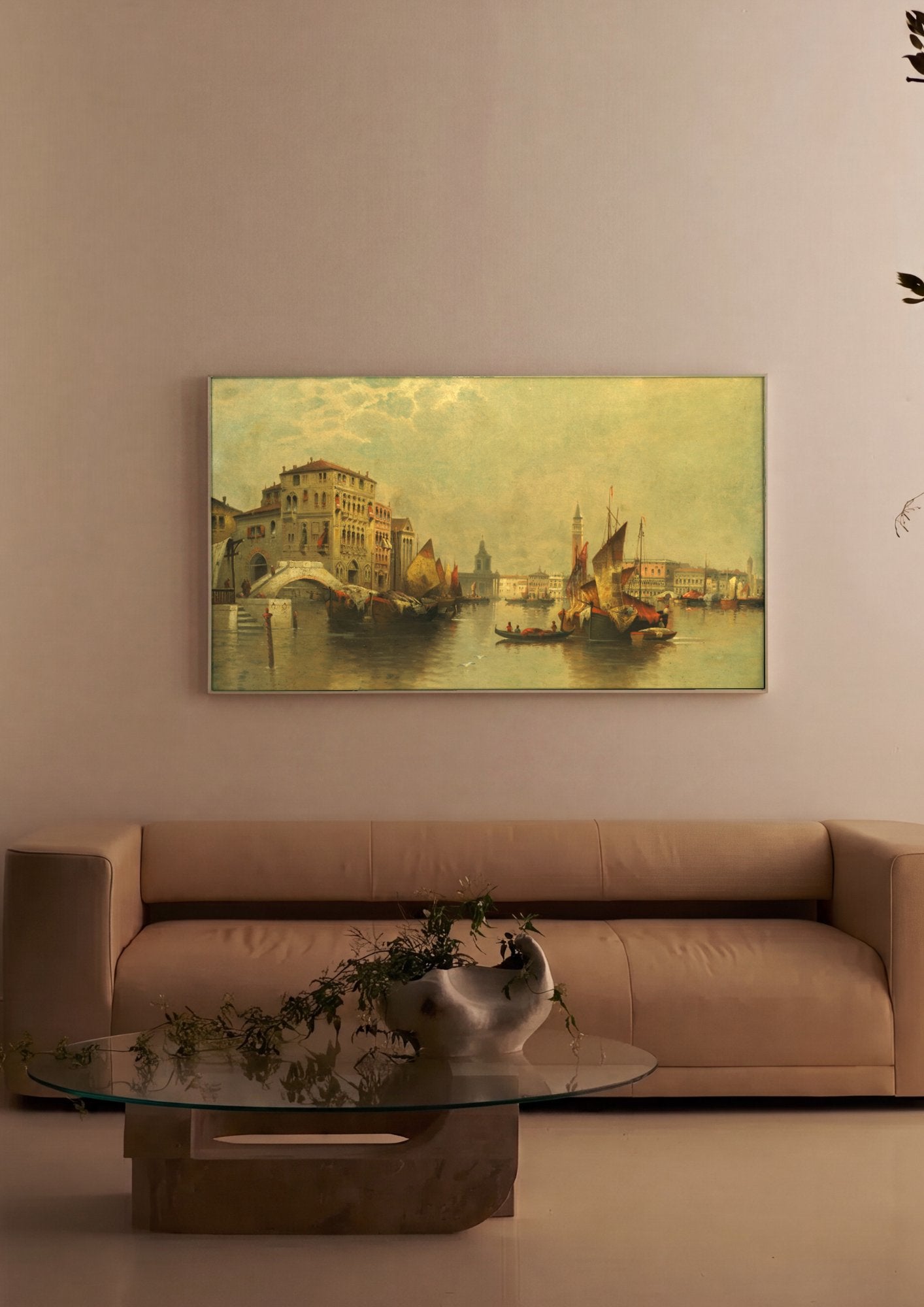 Quadro Decorativo Canal de Veneza - Karl Kaufmann em ambiente decorado