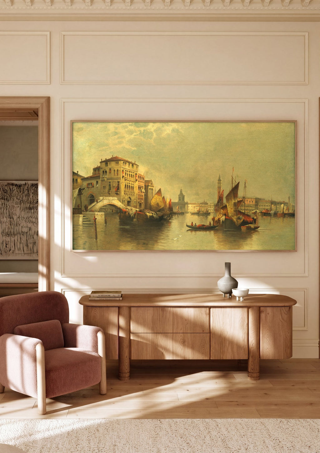 Quadro Decorativo Canal de Veneza - Karl Kaufmann em ambiente decorado