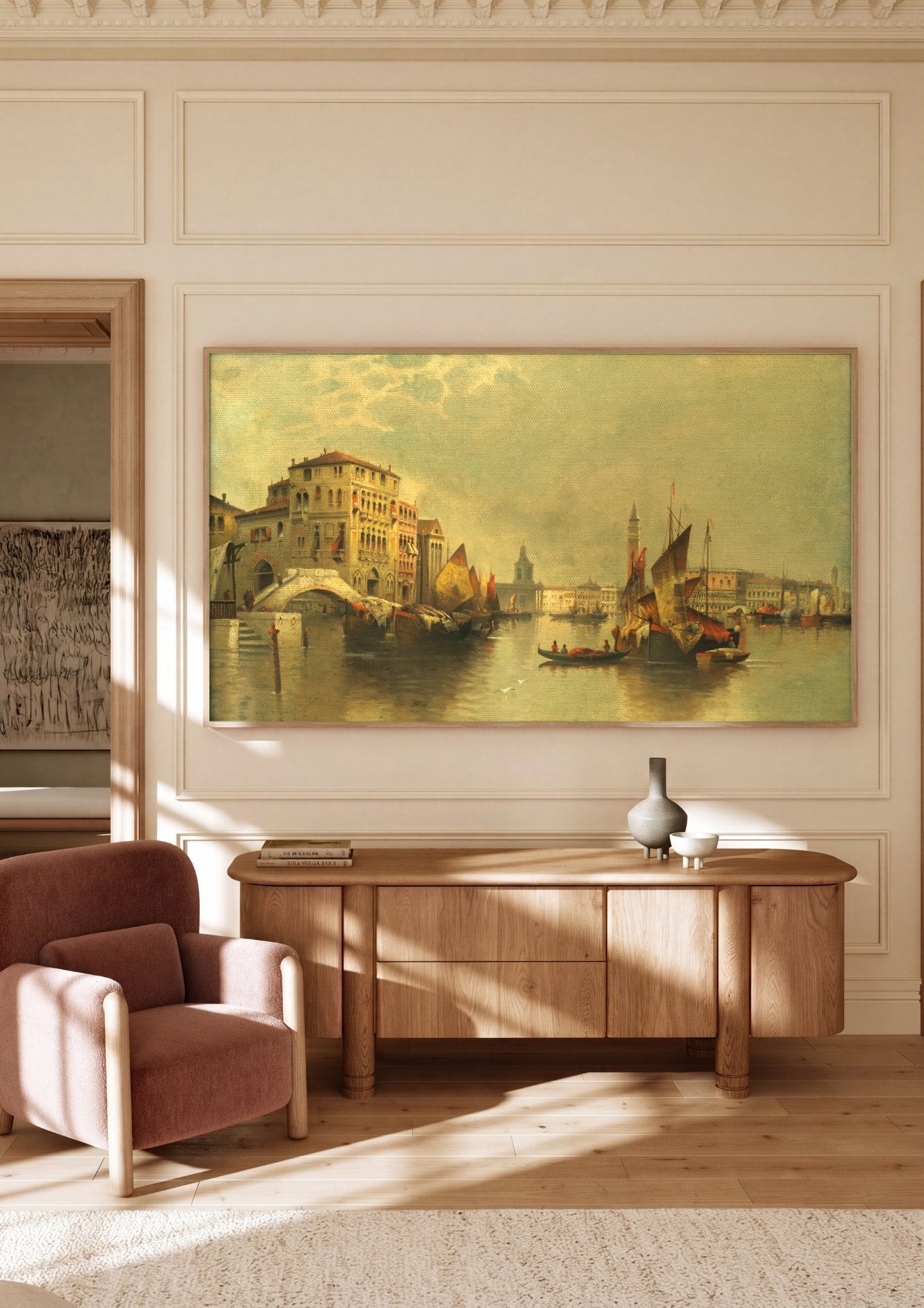 Quadro Decorativo Canal de Veneza - Karl Kaufmann em ambiente decorado