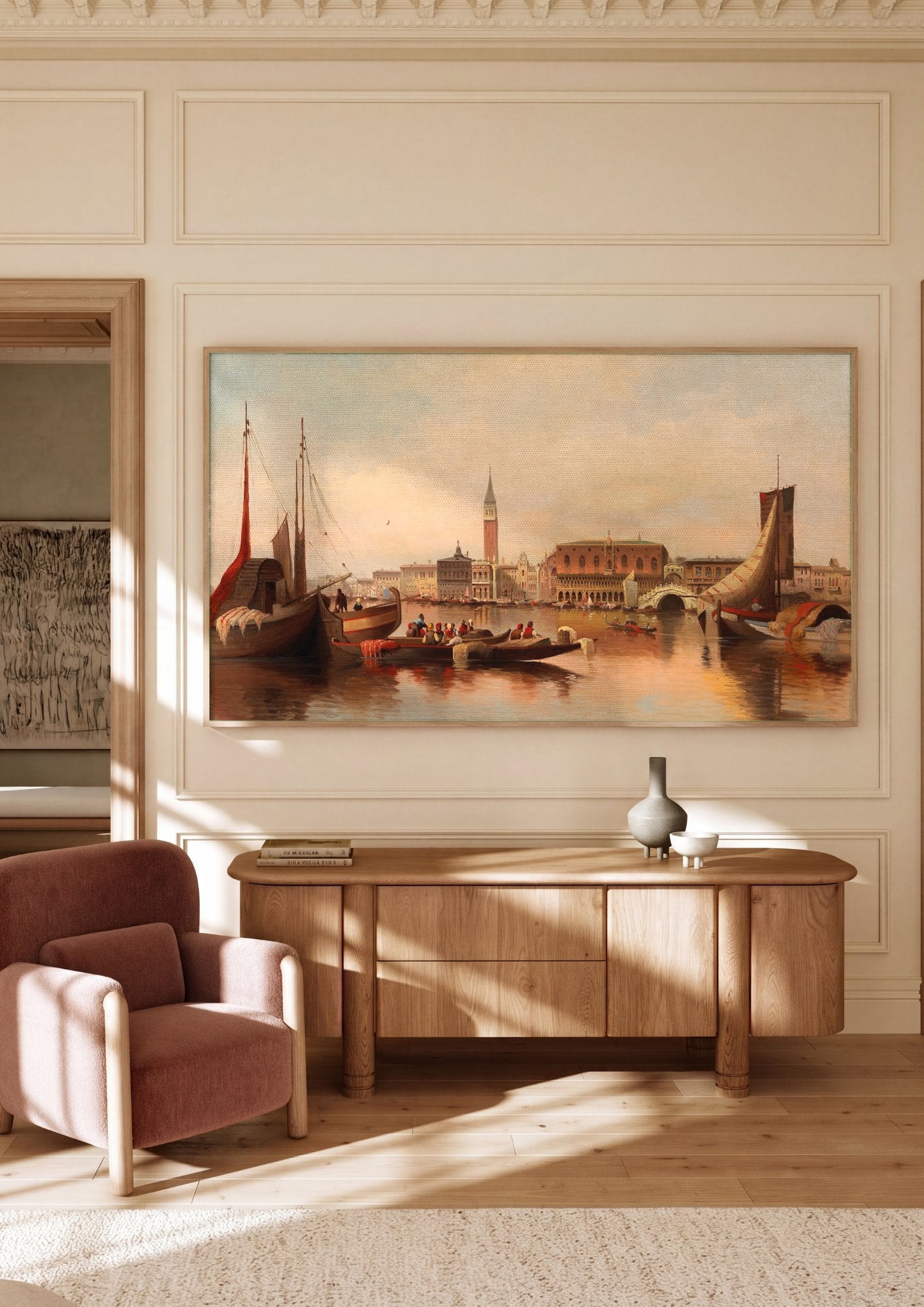 Quadro Decorativo Vista de Veneza - Karl Kaufmann em ambiente decorado
