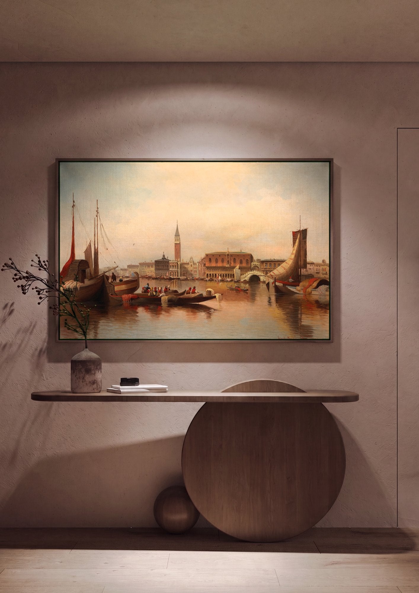 Quadro Decorativo Vista de Veneza - Karl Kaufmann em ambiente decorado