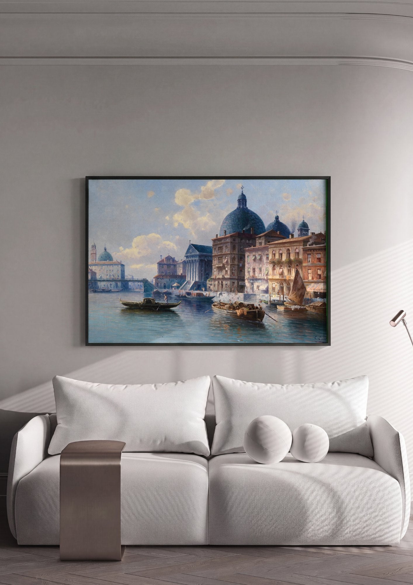 Quadro Decorativo Canal em Veneza - Karl Kaufmann em ambiente decorado