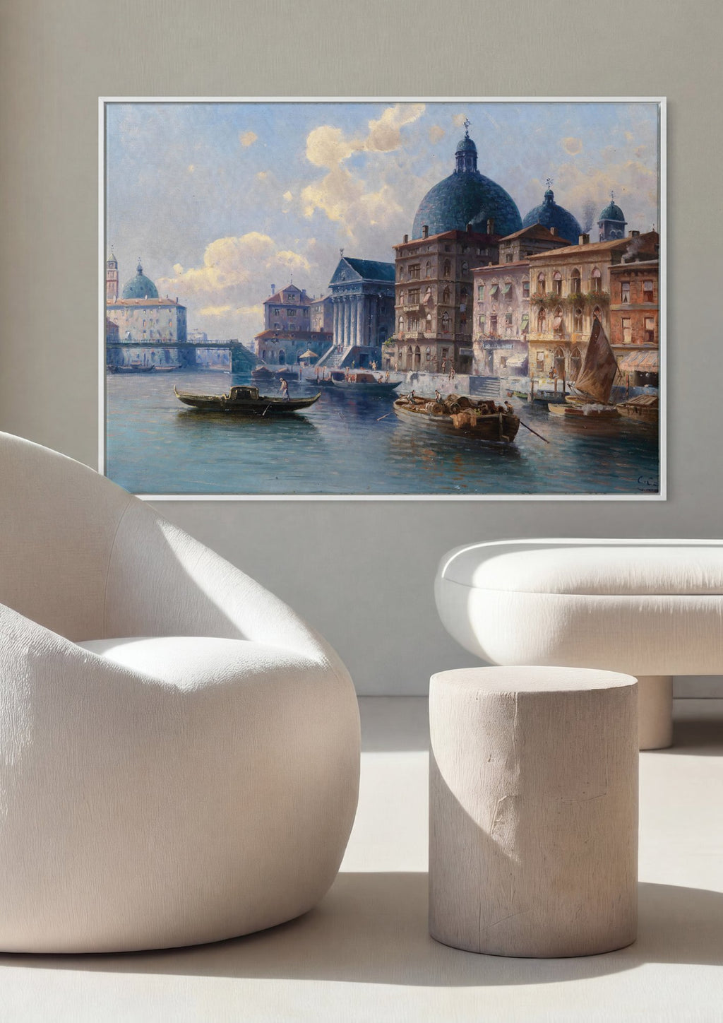 Quadro Decorativo Canal em Veneza - Karl Kaufmann em ambiente decorado